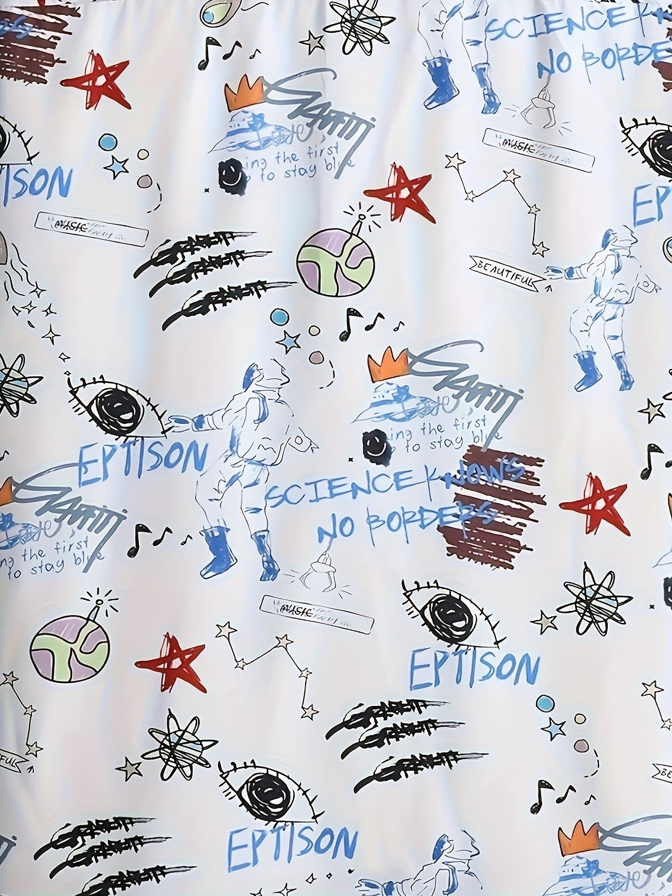 Herenoverhemd Streetwear Stijl met Graffiti Print Korte Mouwen – Casual Stedelijke Mode