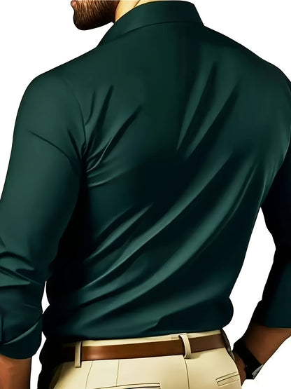 Elegant long-sleeve shirt for men - Slim fit, business and urban style