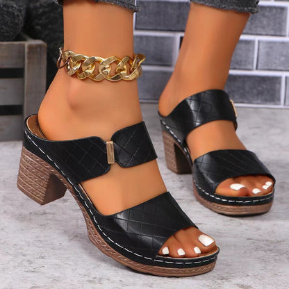 Susan – Chaussons à Talons Hauts Mode Femme à Bout Rond Été