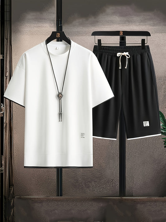 Ensemble décontracté t-shirt et short pour homme style urbain été