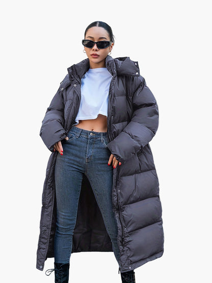 Doudoune Longue Élégante Femme Style Urbain Hiver