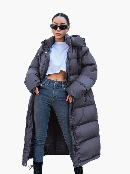 Doudoune Longue Élégante Femme Style Urbain Hiver