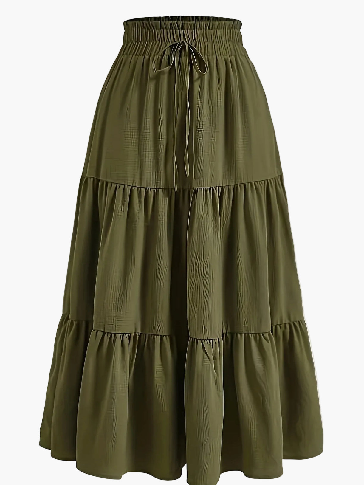 Jupe Longue Femme Élégante Taille Haute à Volants, Style Printemps Été, Idéale pour Loisirs et Sorties