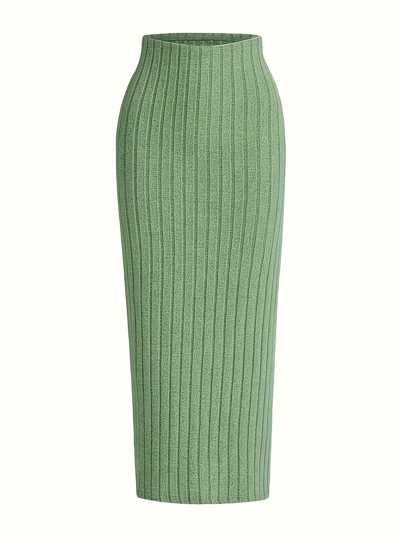 Jupe longue côtelée taille haute pour femme, style casual chic, idéale pour le printemps