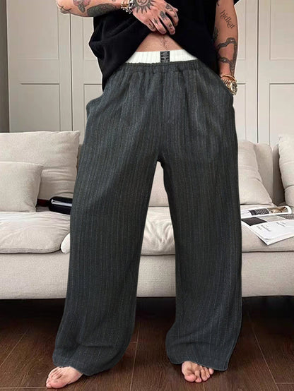 Pantalon ample à rayures pour homme style détente élégance moderne