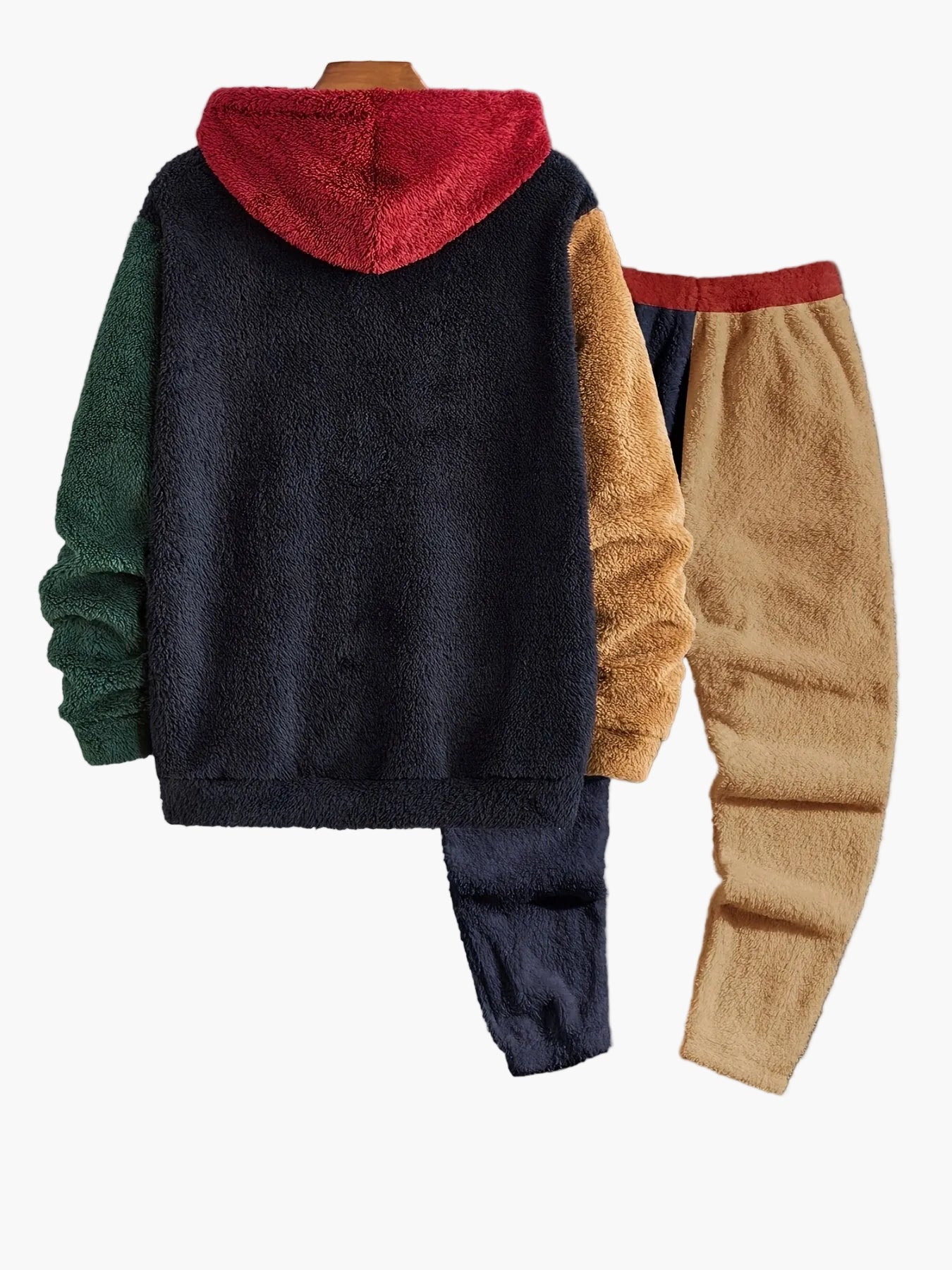 Ensemble décontracté homme à capuche style polaire pour automne/hiver