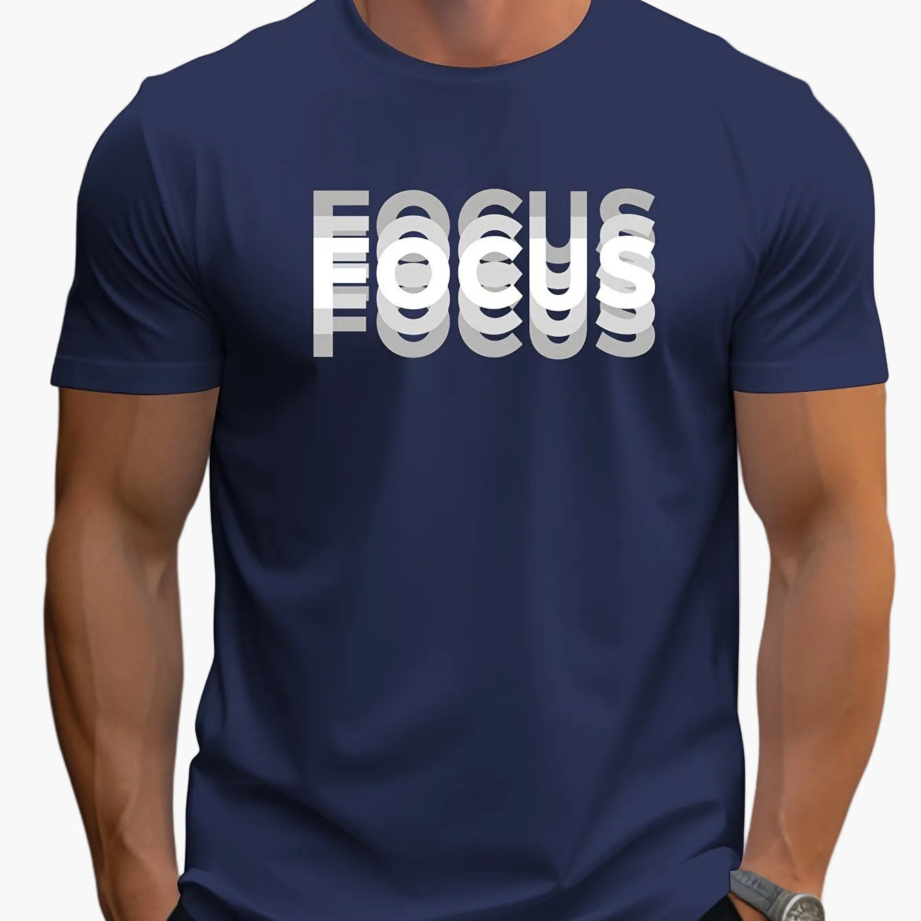 T-shirt Homme Style Moderne avec Motif "FOCUS" – Look Urbain et Inspirant