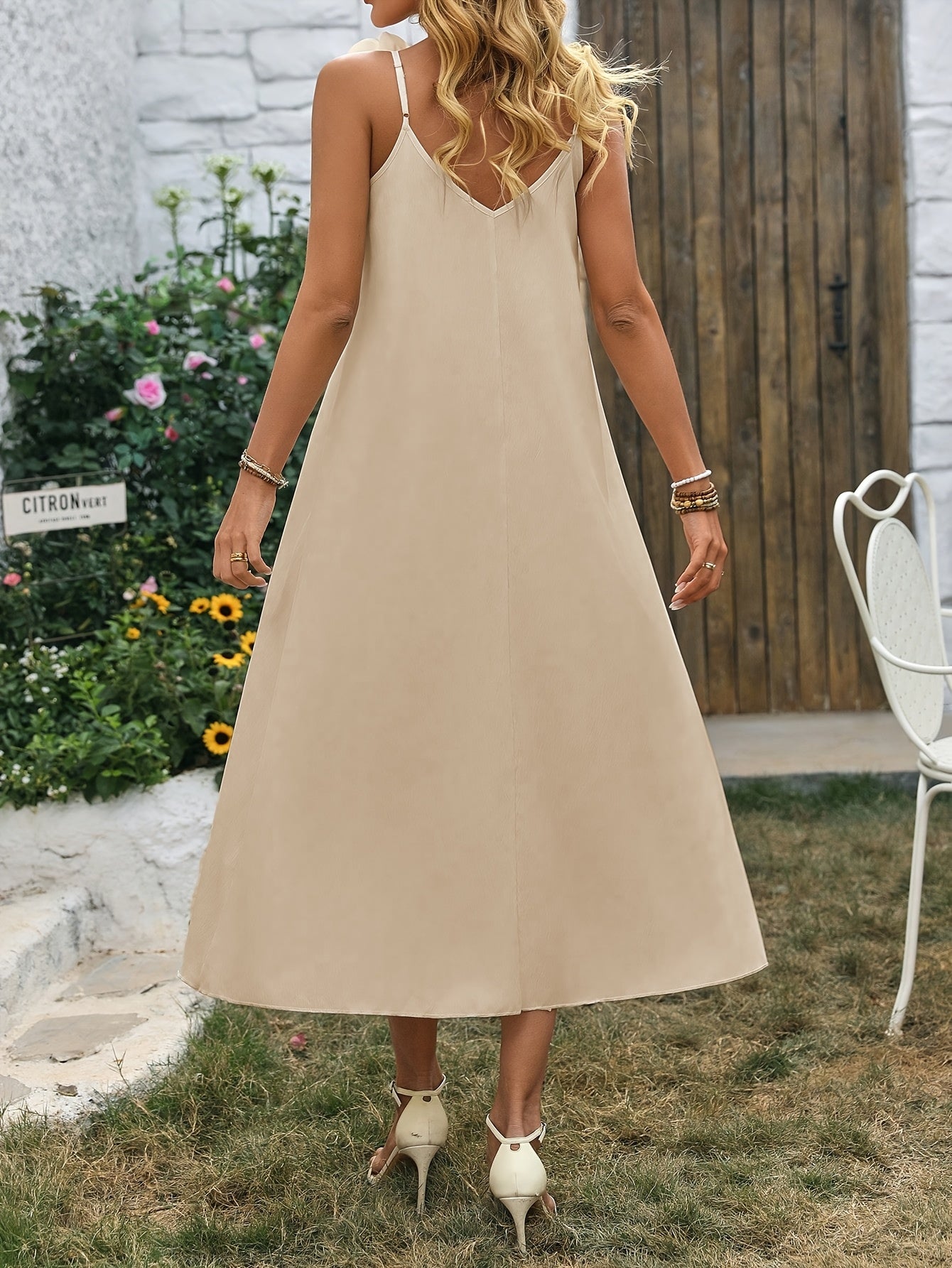 Robe élégante femme style bohème à fleurs 3D épaules, décontractée pour printemps et été