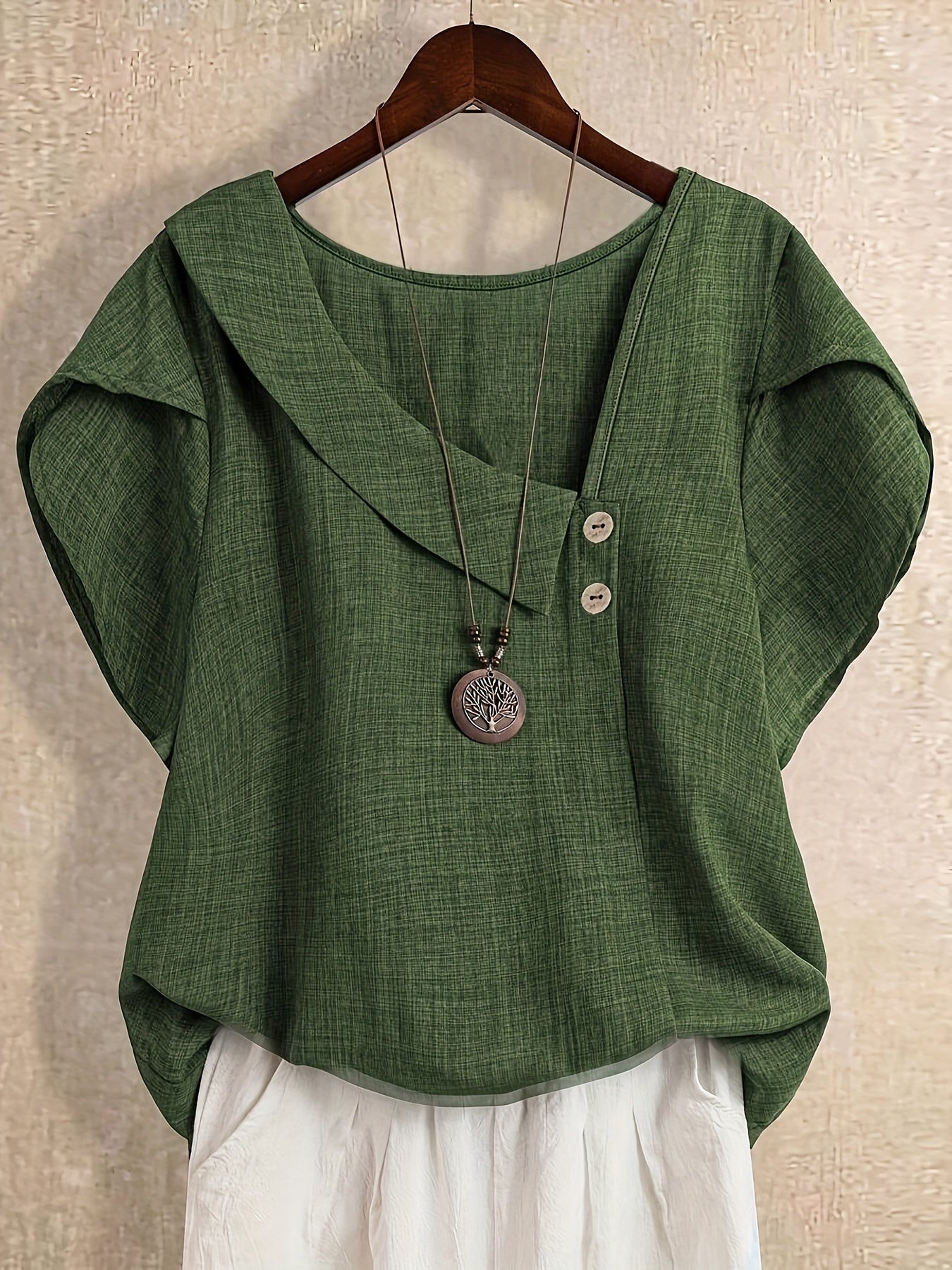 Blouse Tuniek Dames Asymmetrische Stijl Casual Elegant
