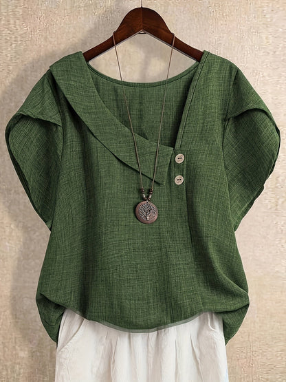 Blouse Tuniek Dames Asymmetrische Stijl Casual Elegant