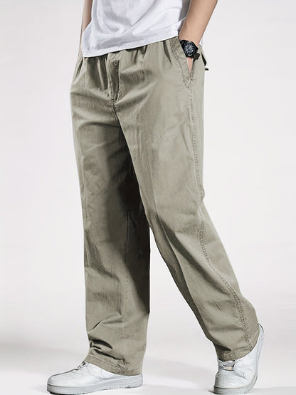 Pantalón casual para hombre con cintura elástica, corte holgado, ideal para ocio y descanso