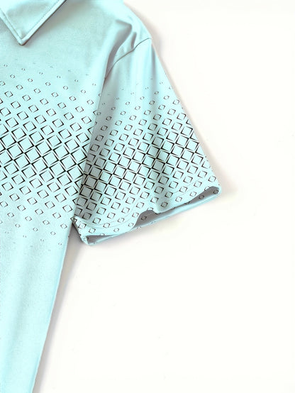 Polo Homme Mode Décontractée à Motif Géométrique pour Été