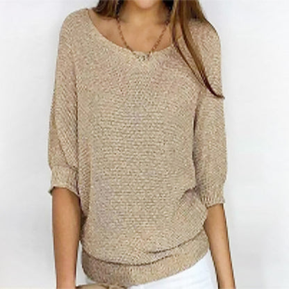 Denise – Pull à Encolure Ronde Uni pour Femme