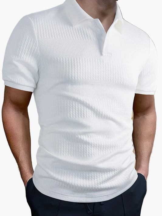 Strakke herenpolo in casual stijl met geometrisch patroon voor de zomer