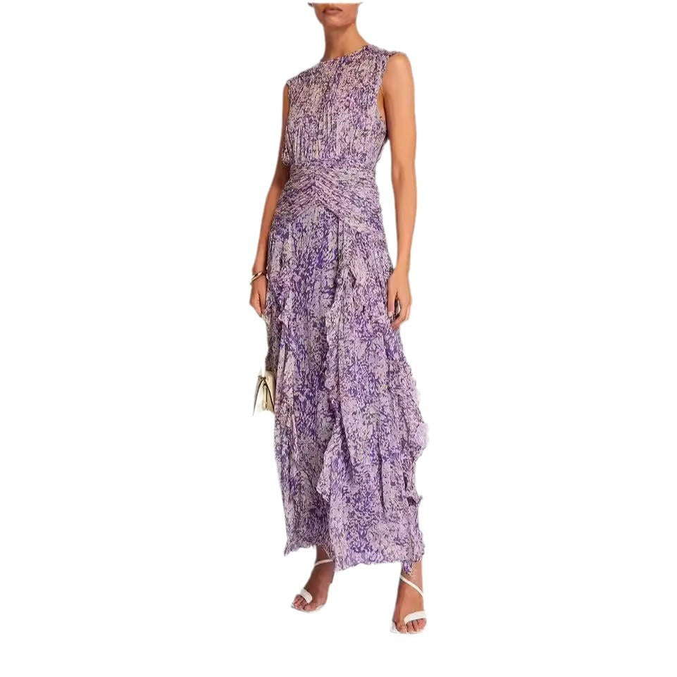 Lisa – Robe en Chiffon V-cou à Épaules Dégagées pour Femmes