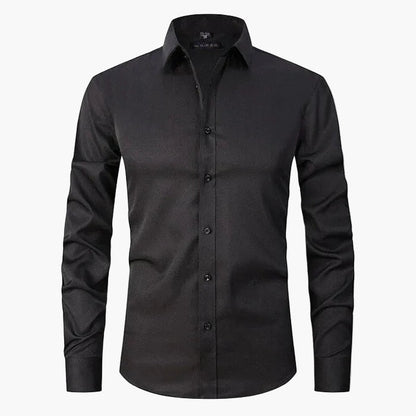 Camisa Ajustada para Hombre Elegante de Negocios y Casual – Mangas Largas, Estilo Moderno