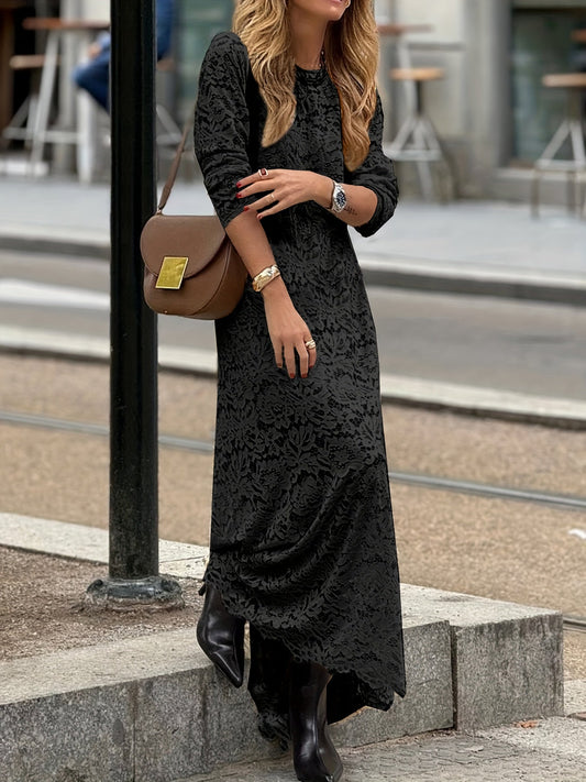 Vestido Largo Mujer Elegante Estampado Floral Estilo Urbano