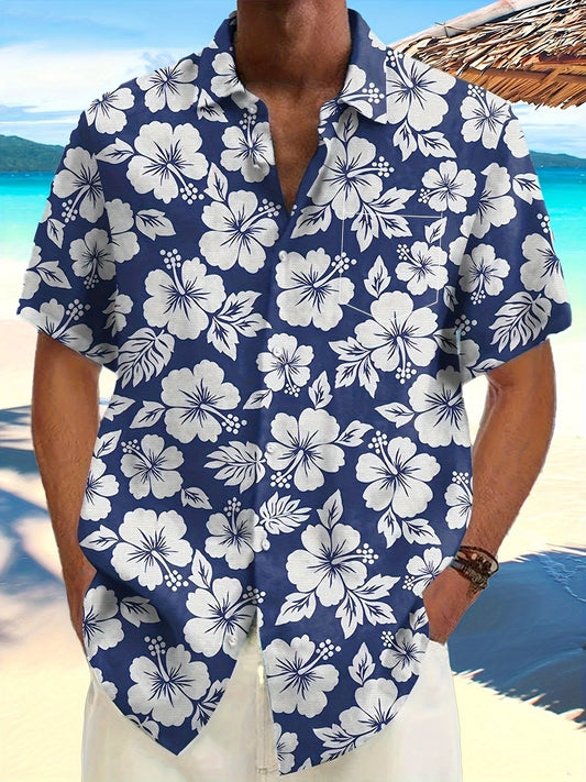 Men's Hawaiian Shirt Vacation Style Floral Pattern - Ideal for Summer and the Beach