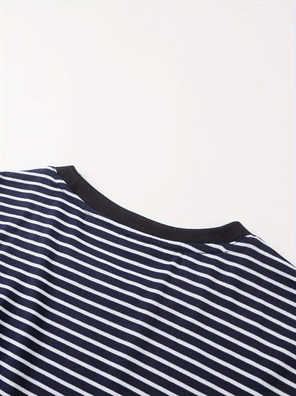 T-shirt a righe orizzontali uomo stile casual moderno maniche corte