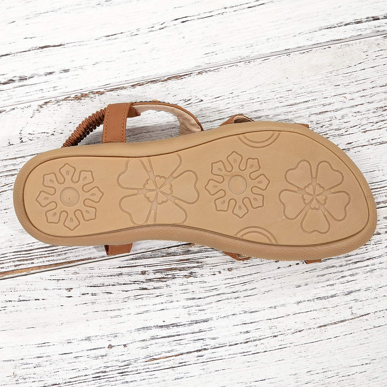 Women's Bohemian Slip-On Sandals with Ornaments and Ankle Strap - Casual Chic Style