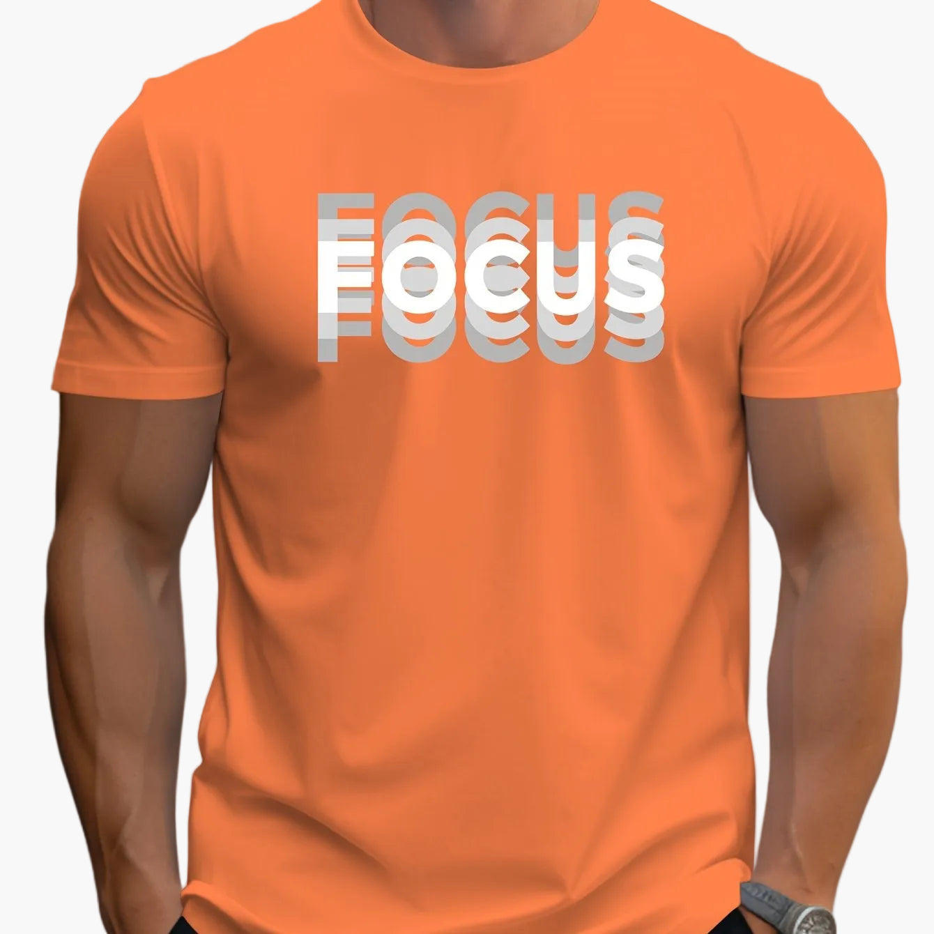 T-shirt Homme Style Moderne avec Motif "FOCUS" – Look Urbain et Inspirant