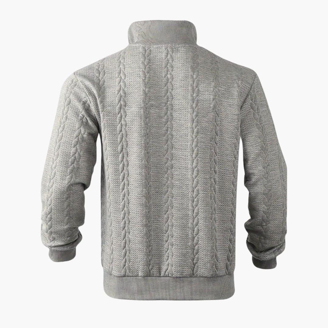 Pull demi-zippé homme style torsadé élégant pour automne et hiver