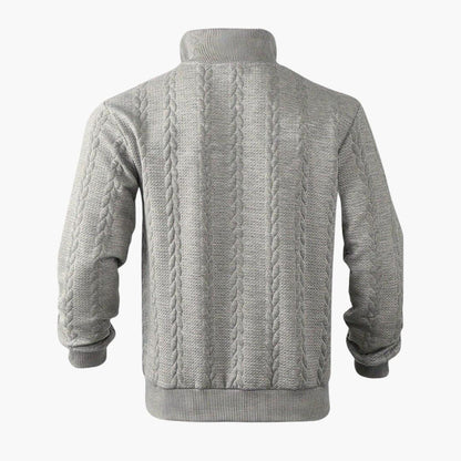 Pull demi-zippé homme style torsadé élégant pour automne et hiver