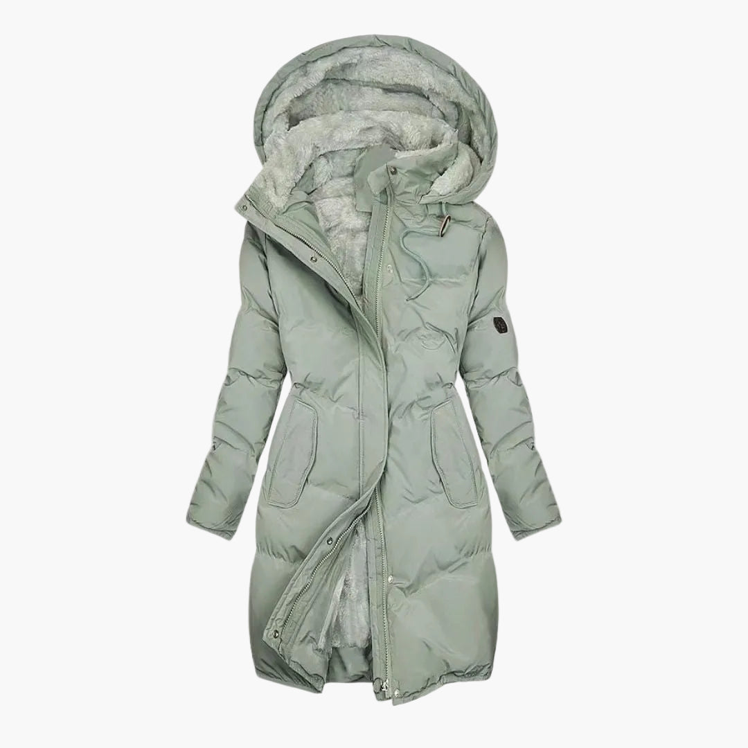 Cappotto Invernale Lungo Donna Elegante con Cappuccio e Fodera Calda - Ideale per Tutti i Giorni e per l'Esterno