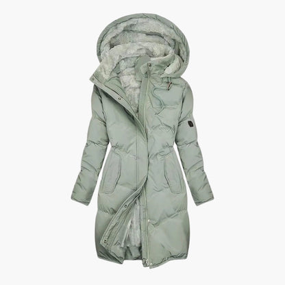 Cappotto Invernale Lungo Donna Elegante con Cappuccio e Fodera Calda - Ideale per Tutti i Giorni e per l'Esterno