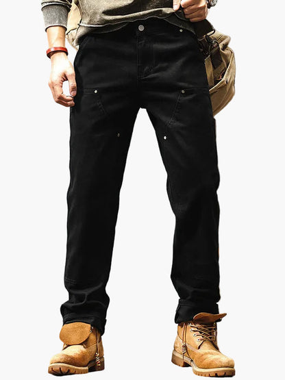 Pantalone dritto da lavoro per uomo, robusto, per uso quotidiano o all'aperto