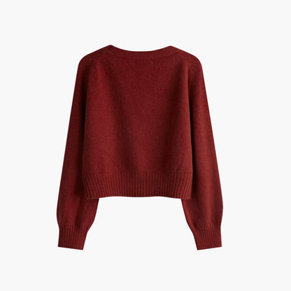 Cardigan femme style moderne à boutons croisés col V pour automne-hiver