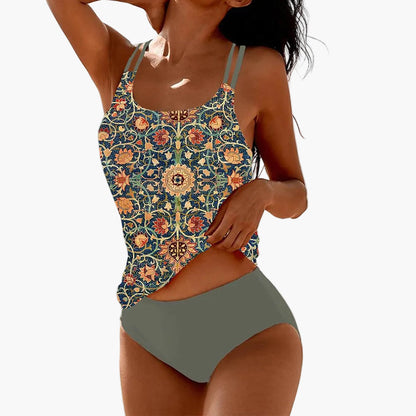 Tankini para mujer elegante estilo bohemio – Traje de baño de moda para playa y piscina