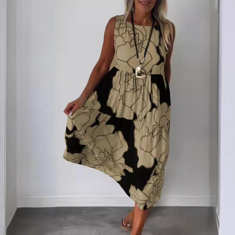 Alison – Robe sans manches à imprimé avec lacets
