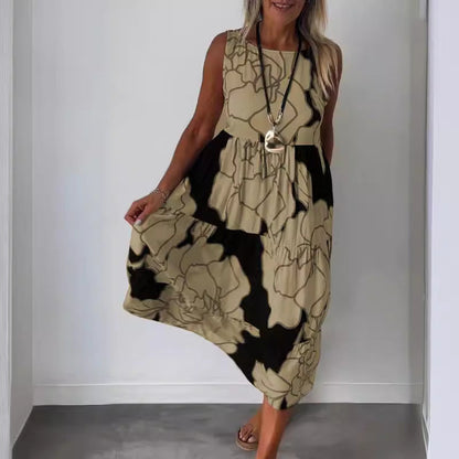 Alison – Robe sans manches à imprimé avec lacets