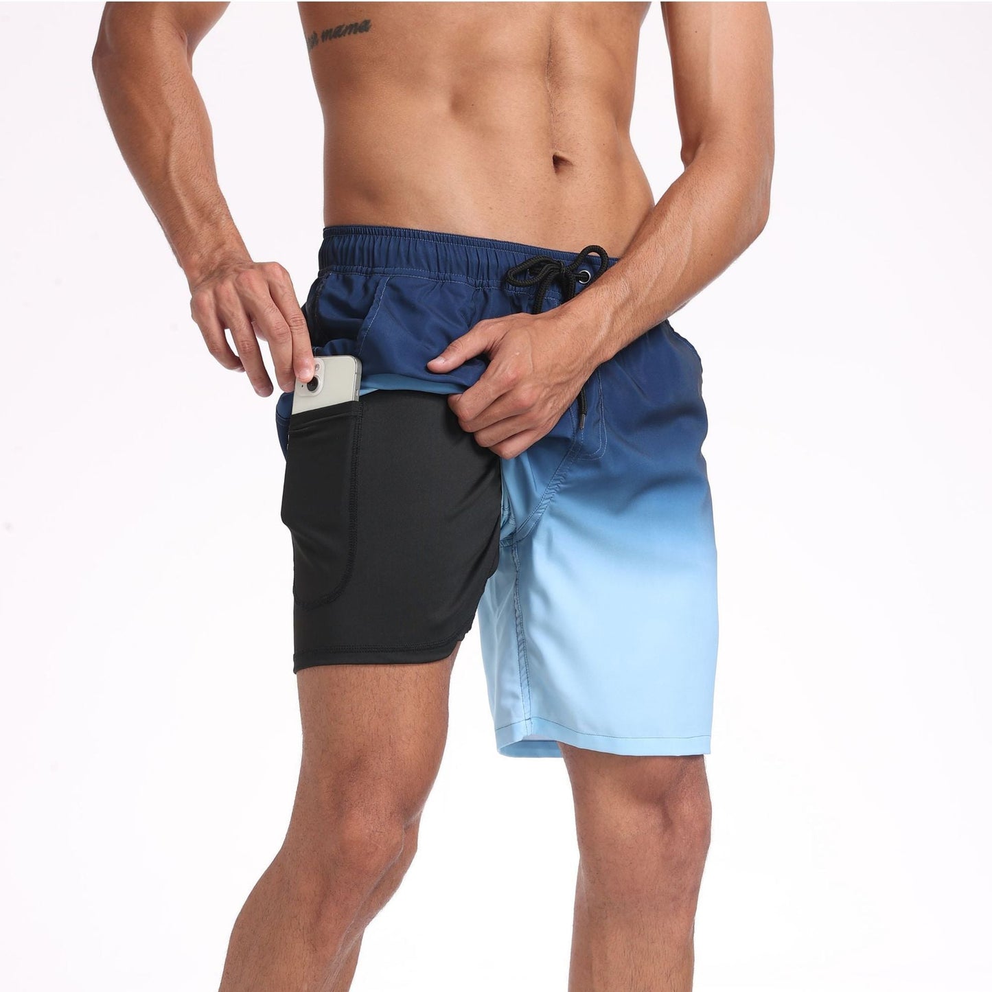Short de bain homme style sportif avec poche intégrée – Idéal plage et activités estivales