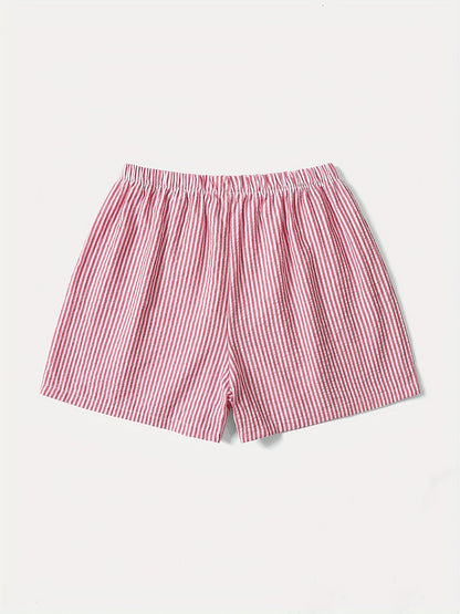 Short élégant à rayures pour femme, style décontracté idéal pour l'été