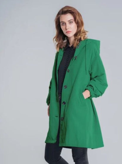 Amanda – Veste coupe-vent décontractée mi-longue à manches longues