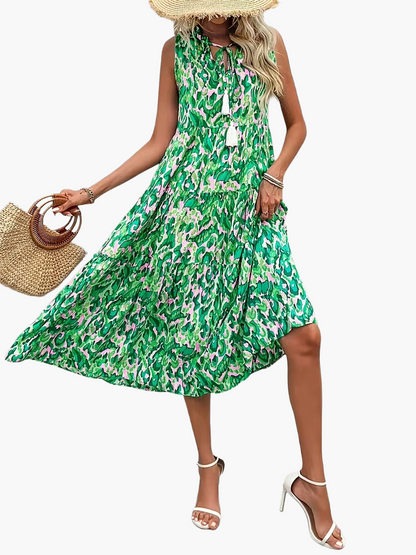 Robe Femme Élégante Sans Manches Style Bohème pour Été et Printemps