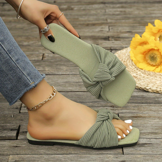 Sandales femme à nœud style décontracté pour usage quotidien et sorties estivales