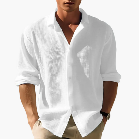 Chemise décontractée homme à manches longues style estival pour tenues urbaines et vacances