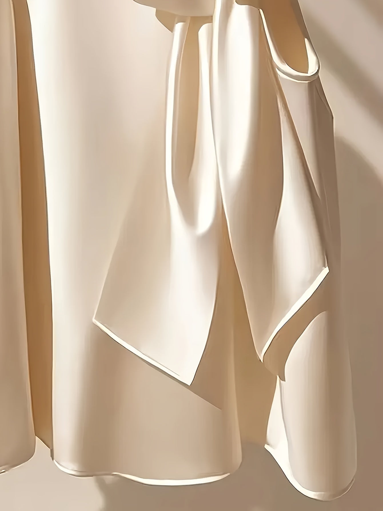 Blouse sans manches femme style élégant avec col lavallière et coupe ample pour sorties ou occasions spéciales