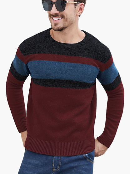 Pull à Rayures Style Décontracté pour Homme - Idéal Automne Hiver