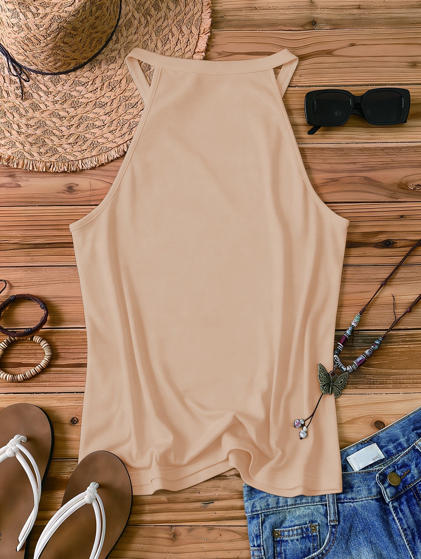 Débardeur Femme Style Bohème Casual - Motif Soleil et Message Positif - Idéal Été et Vacances