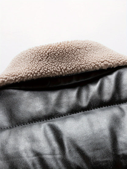 Blouson d'hiver homme style aviateur col mouton pour usage quotidien et urbain