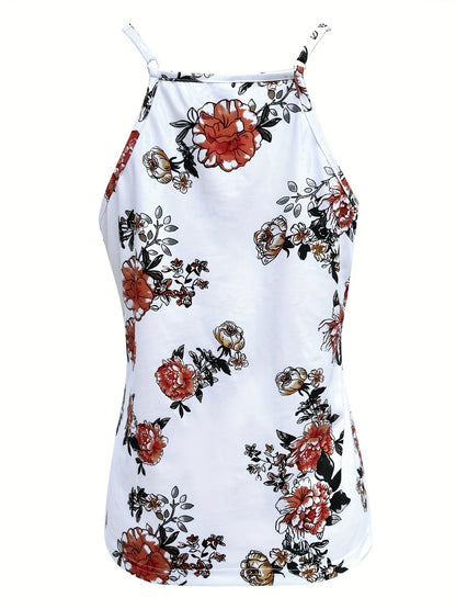 Women's Sexy Style Tank Top with Thin Straps, Floral Pattern, and Lace – Perfect for Summer and Casual Moments