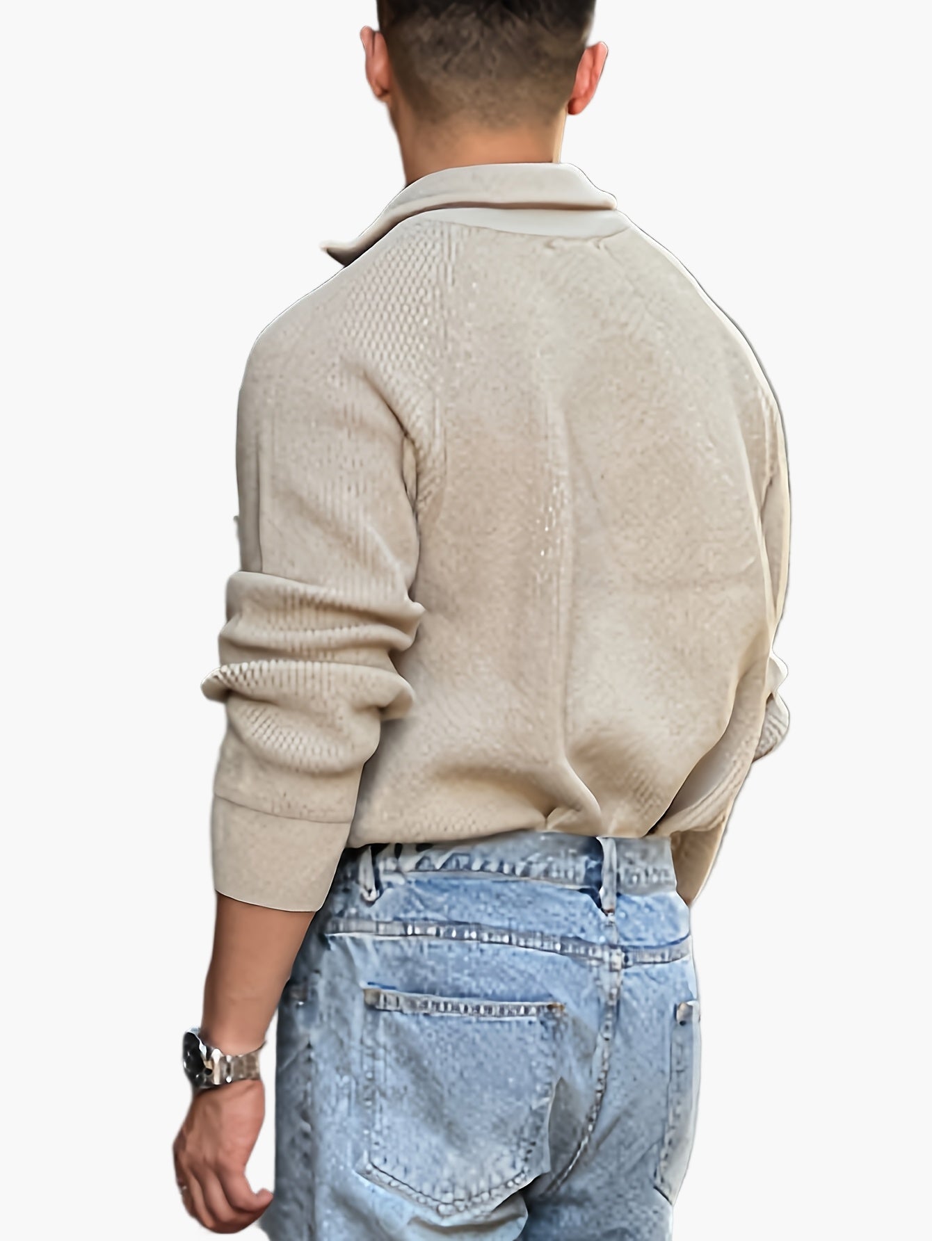 Pull homme casual à col zippé style moderne pour automne/hiver