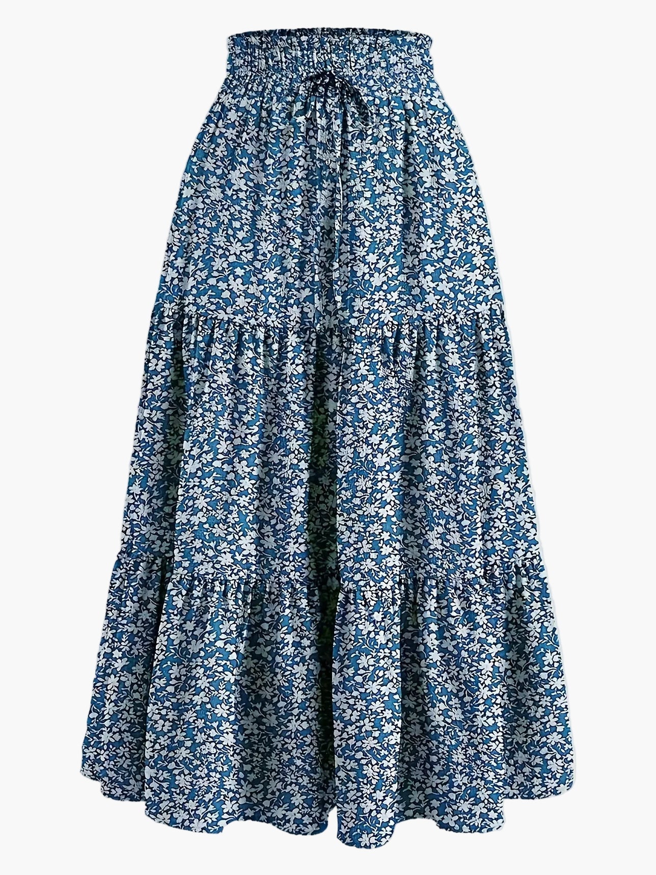Jupe Longue Femme Élégante Taille Haute à Volants, Style Printemps Été, Idéale pour Loisirs et Sorties