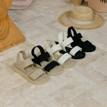 Sandales compensées décontractées pour femme à enfiler – Style estival et confortable