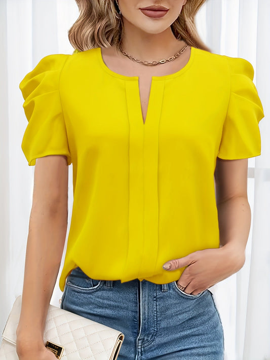 Blusa elegante con maniche a sbuffo da donna – Stile moderno e versatile