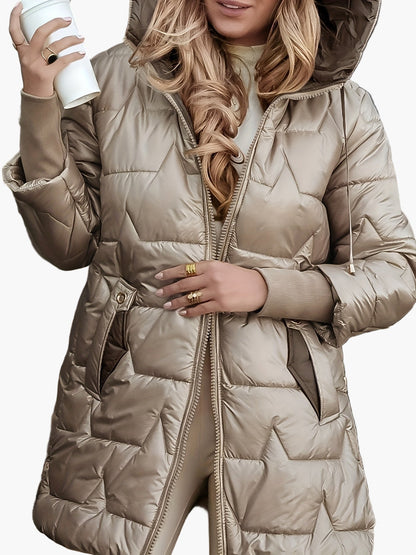 Manteau Doudoune Femme Élégant à Capuche pour Hiver, Style Quotidien Urbain